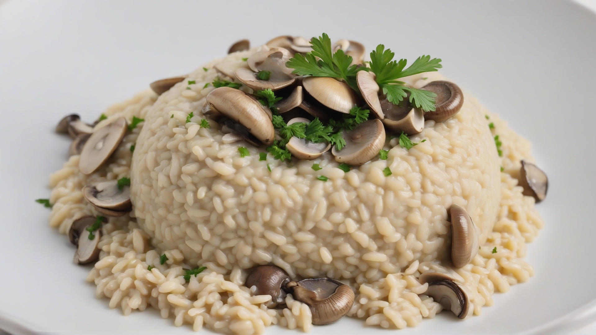 Risotto con funghi champignon